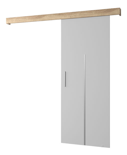 Posuvné dvere 90 cm Sharlene X (biela matná + dub sonoma + strieborná)