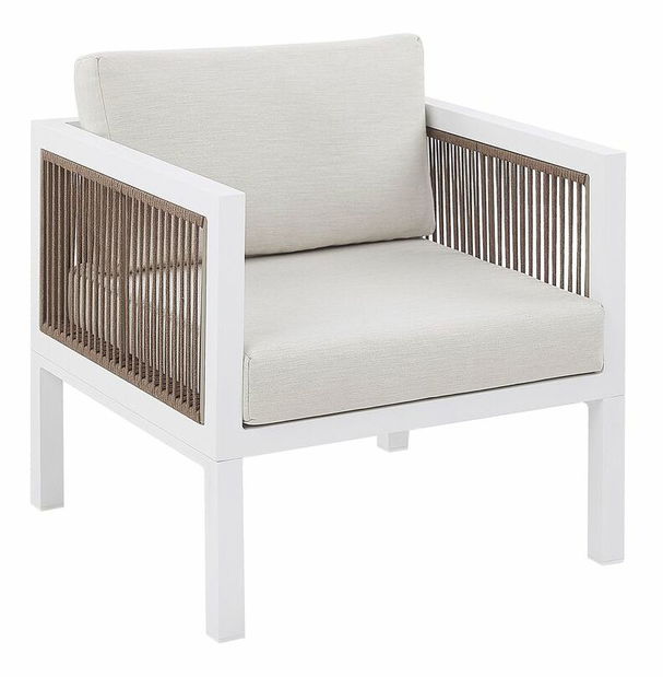 Záhradný set BORO (biela + hnedá) (pre 5 osôb)