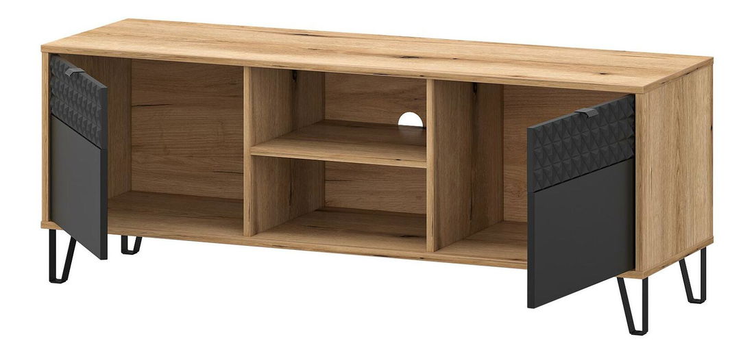 Masă TV Botones (stejar evoke + negru) 