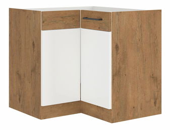 Rohová dolná kuchynská skrinka Virion 90 x 90 ND 2F BB (dub lancelot + lesk biely)