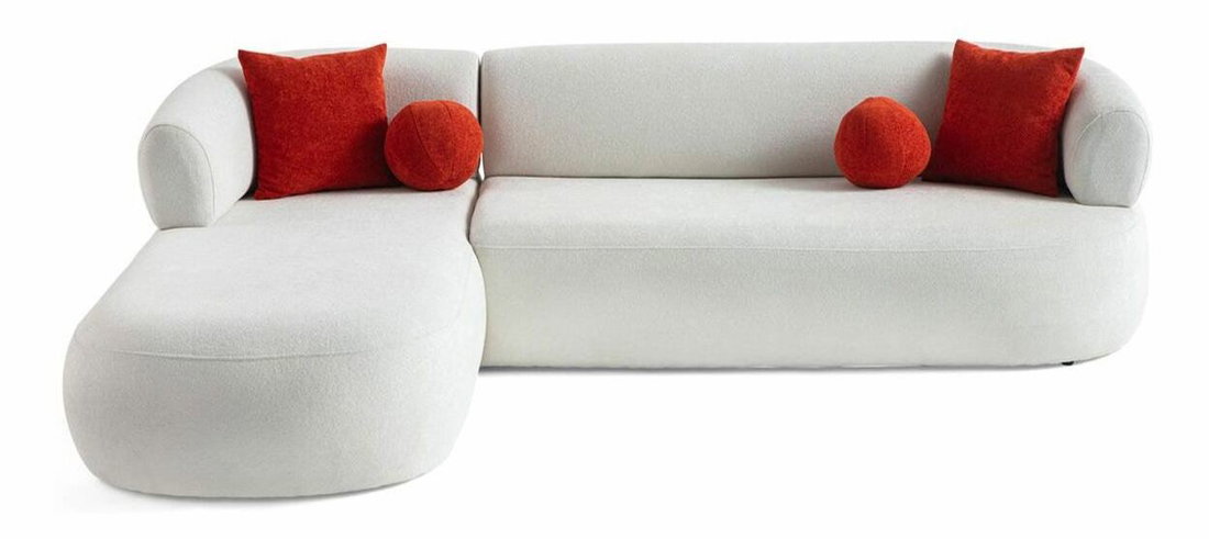 Rohová sedačka Rola (biela) (L)