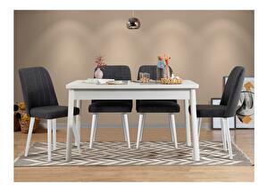 Set mobilier sufragerie Bimuvo 5 (alb + antracit) (pentru 4 persoane)