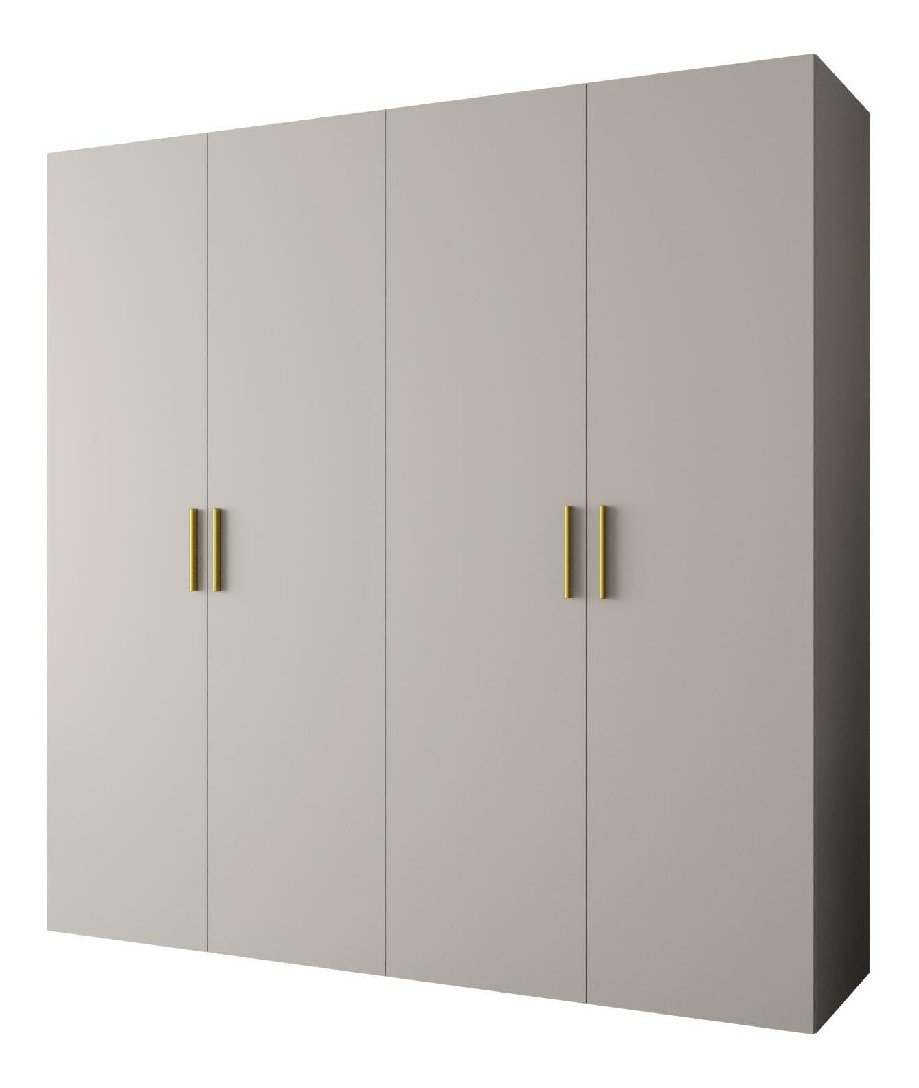 Ormar za garderobu 200 cm Borry 1 (kašmir + zlatna)