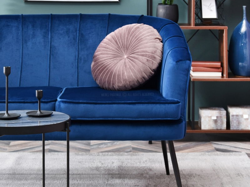Sofa Etimee S (mornarsko plava + zlatna)