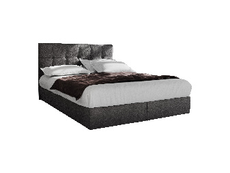 Bračni krevet  Boxspring 160 cm Porto (siva) (s madracem i prostorom za odlaganje)