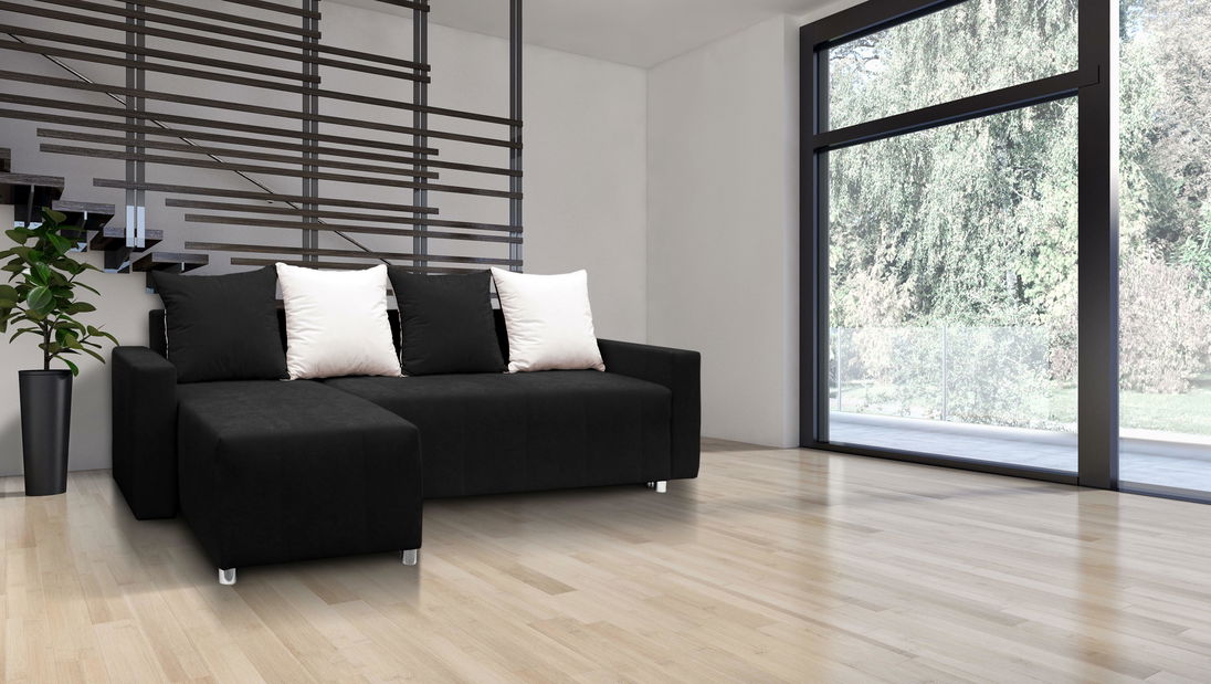 Colțar Brigid cu cotiere (Negru + perne)