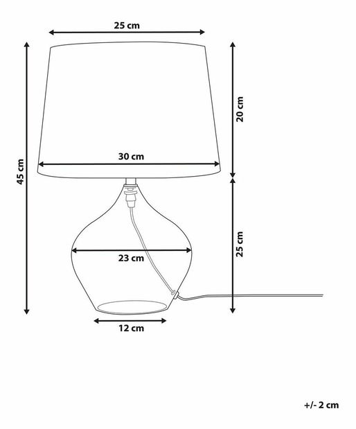 Stolna svjetiljka Ogden (prozirna)