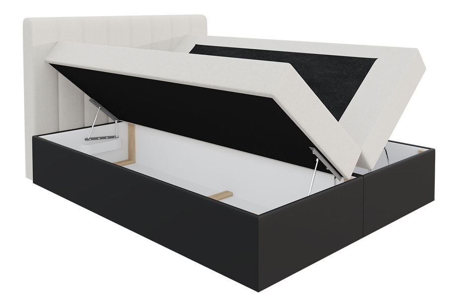 Pat matrimonial 180 cm Fista (negru + gri deschis)