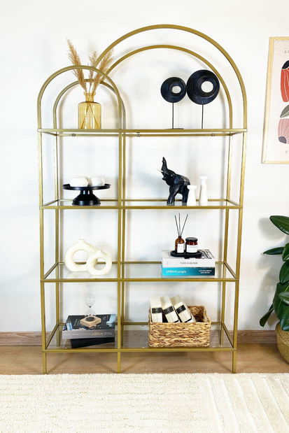 Raft Twinnis (auriu + sticlă)