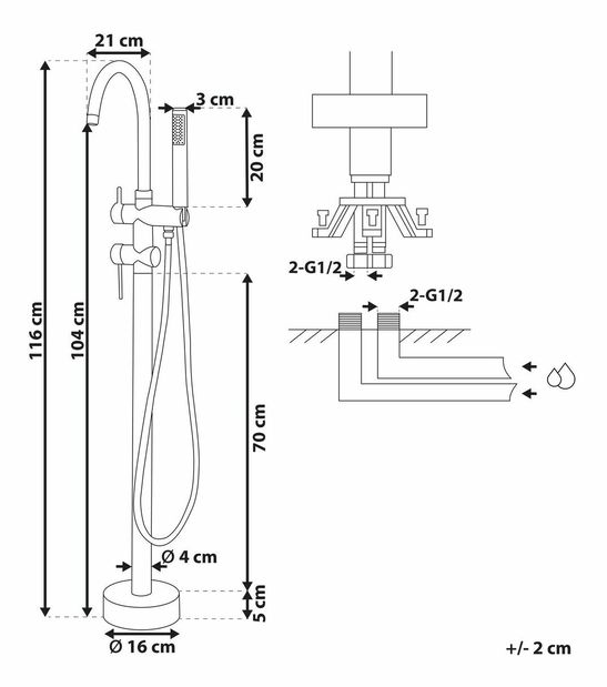 Slavina za vodu Tamala (bijeli krom) 