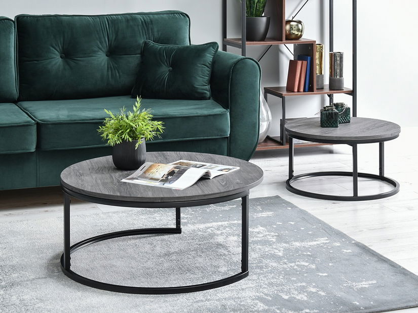 Dohányzóasztal Kolja Zest Xl (szürke + fekete)