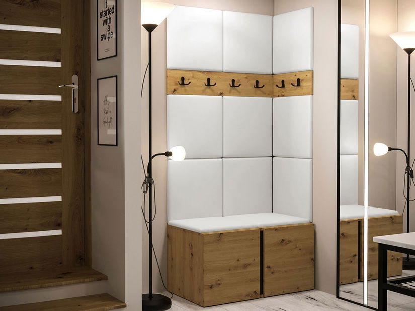 Mobilier hol Tovenaz I (Stejar artisan + Alb) 