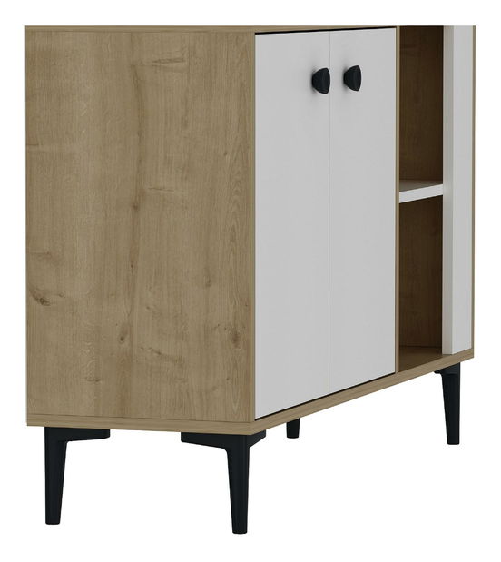 Skrinka Samove 2 (dub zafírový + biela) 