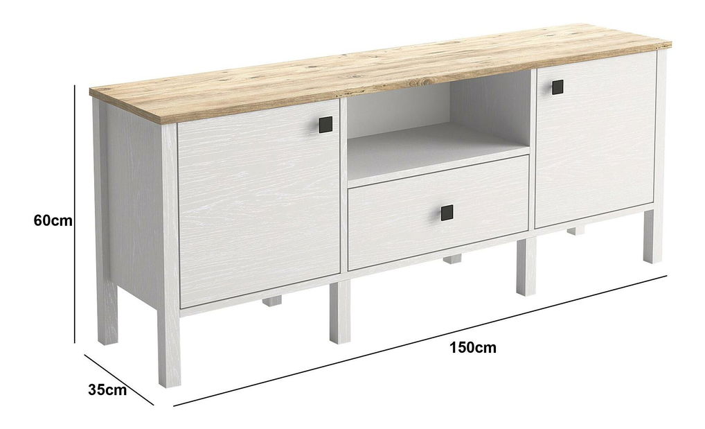 Masă TV/Dulap Franc 24 (lemn alb)