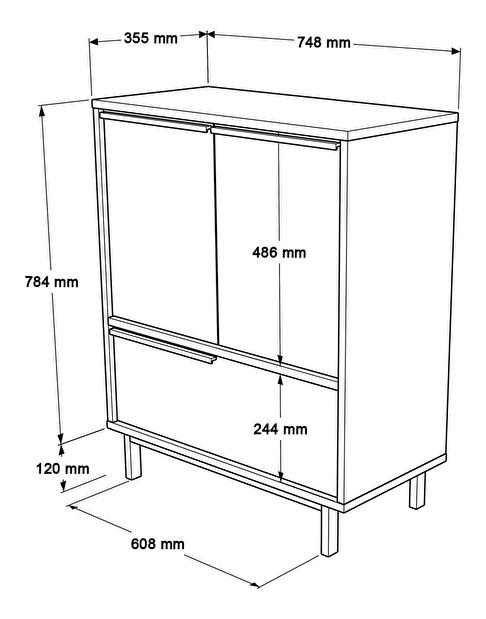 Kuchynská skrinka Onaferra 8 A (biela + čierna)