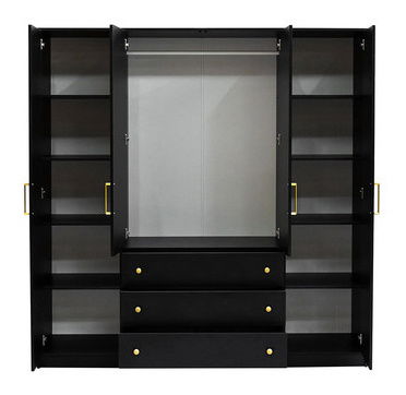 Šatníková skriňa Siembra D4 (čierna)