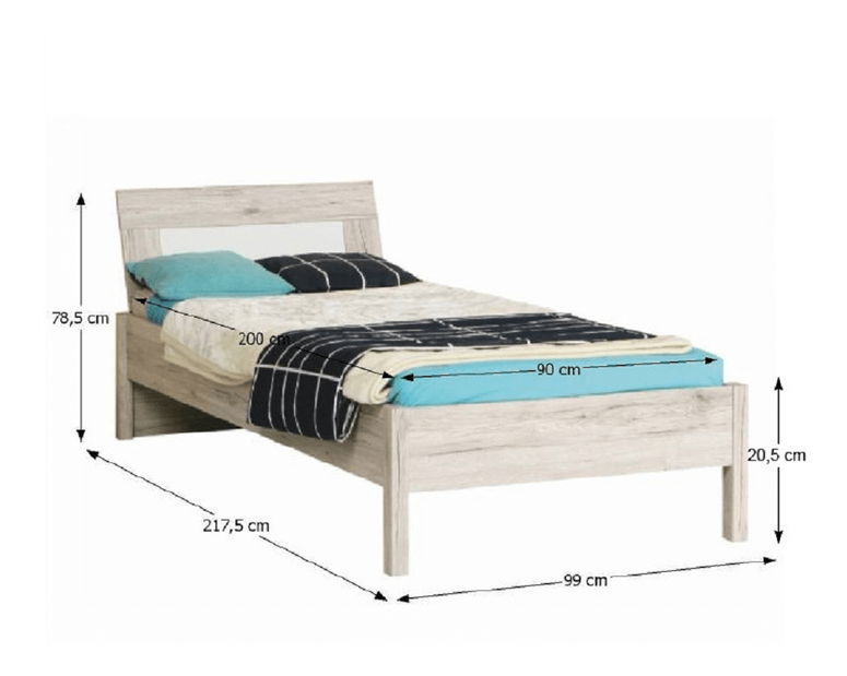 Pat de o persoană 90 cm Viloci 09 BEAL09