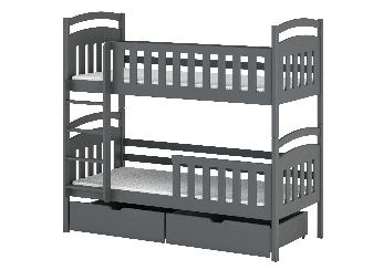 Detská posteľ 90 x 190 cm Sarina (s roštom a úl. priestorom) (grafit)