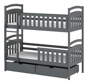 Detská posteľ 80 x 180 cm Sarina (s roštom a úl. priestorom) (grafit)