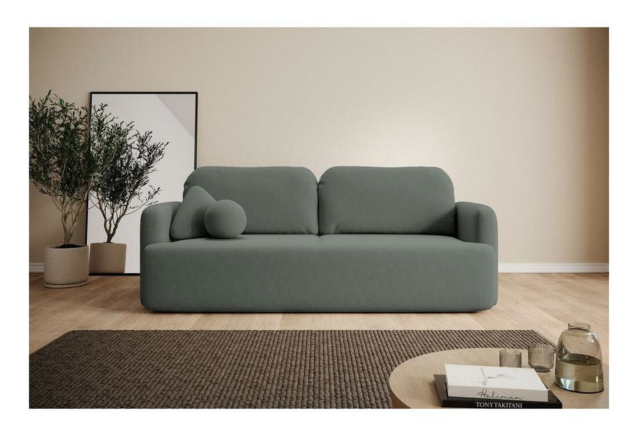 Háromszemélyes kanapé Linaki (világos szürkés fekete + fekete)