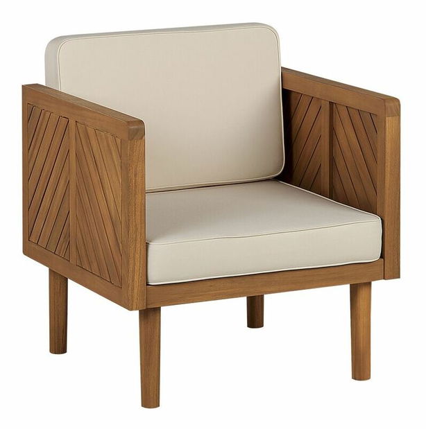 Set mobilier de grădină Blas (lemn deschis + alb)