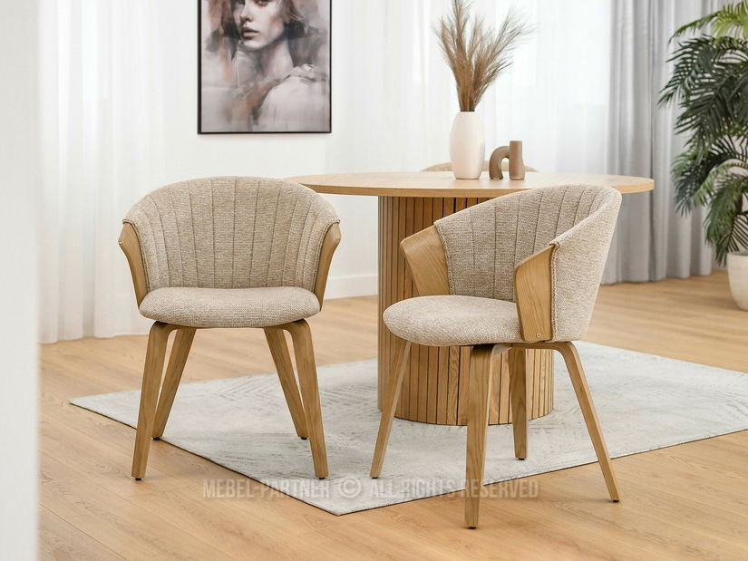 Scaun Gurman (bej + stejar)