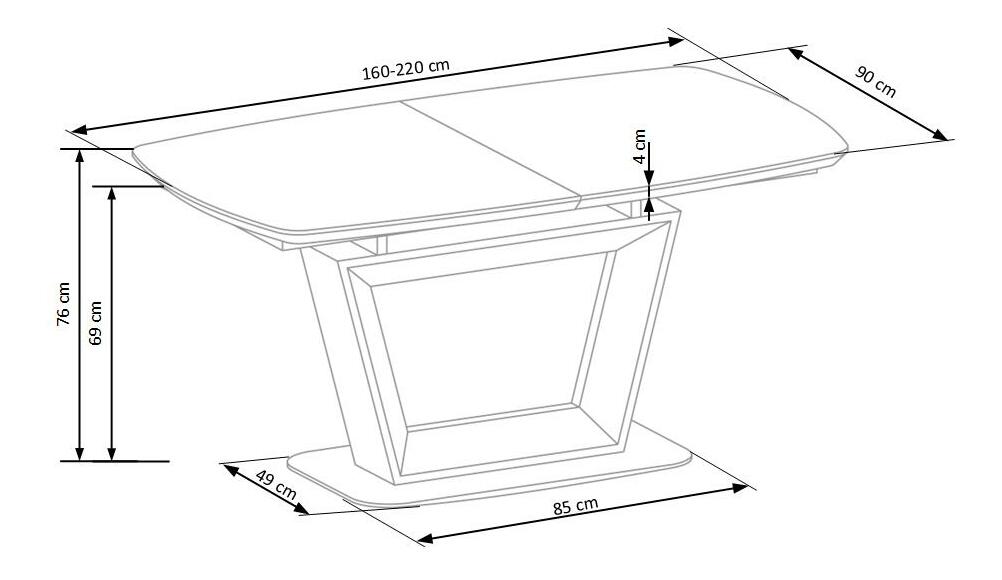 Masă de sufragerie Agate (pentru 6 până la 8 persoane)