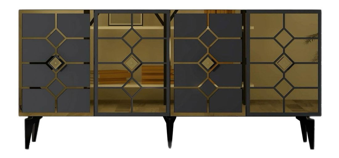 Skrinka Kavesi 1 (antracit + zlatá) 