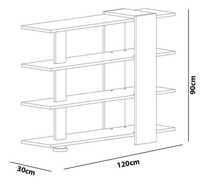 Regál Nubio (biela + orech) 