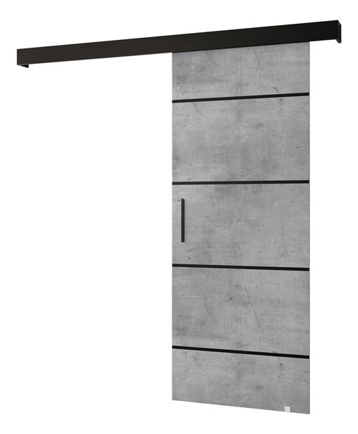 Tolóajtó 90 cm Sharlene IV (beton + matt fekete + fekete)