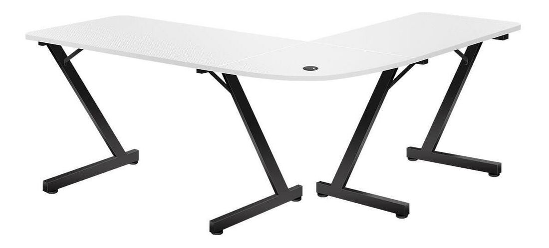 Kutni PC stolić Hyperion 7.0 (crna + bijela)