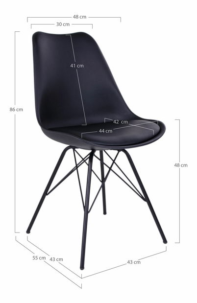 Scaun de sufragerie Onaveta (negru)