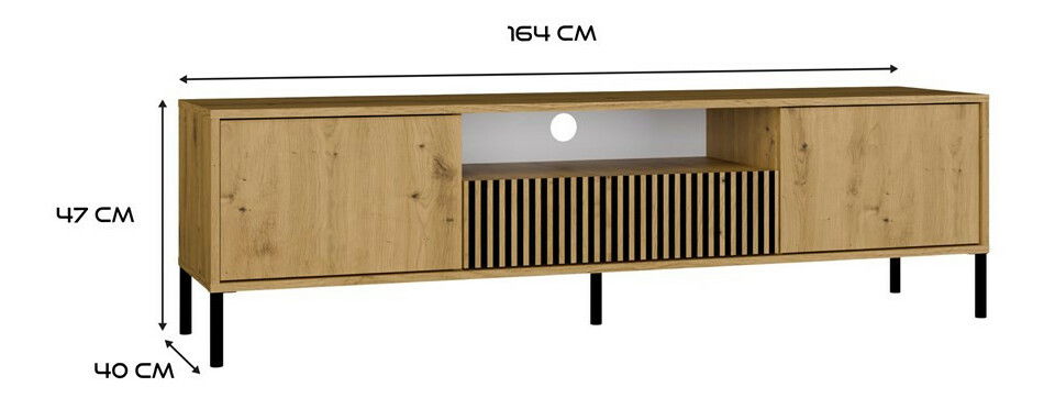Masă TV/ Comodă TV Kamarussa Slim 160 (stejar artisan)