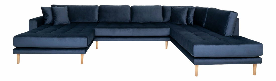 Rohová sedacia súprava v tvare U (L) Lvaveriaora U (tmavomodrá)