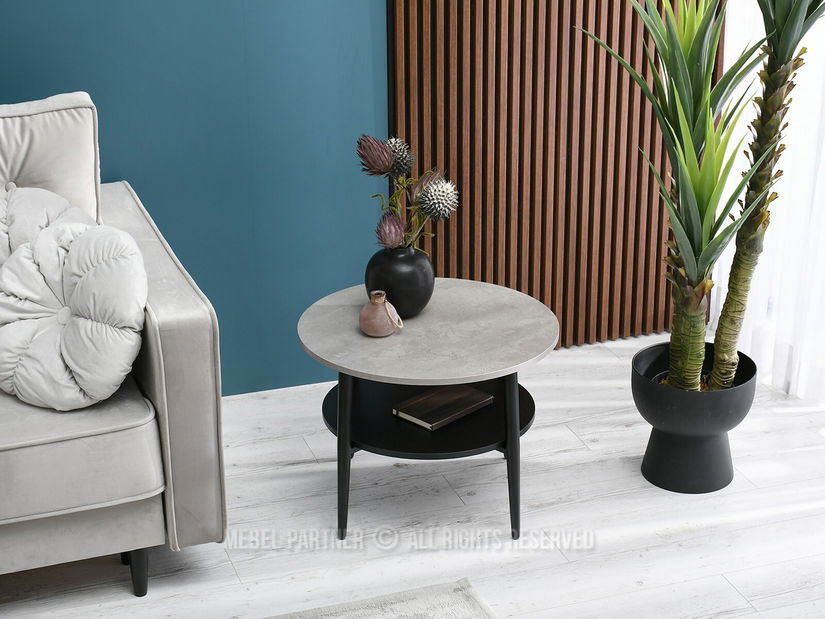 Konferenčný stolík Randolf S (betón + čierna)