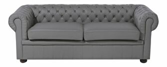 Kožna sofa trosjed Chichester (siva)