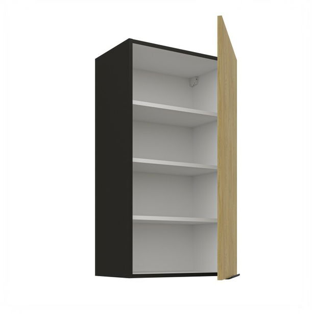 Dulap superior de bucătărie Carminia 50 G-90 1F (stejar cremona + negru)