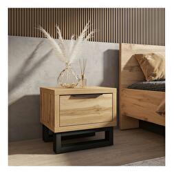 Nočný stolík Helles (dub wotan + čierna)