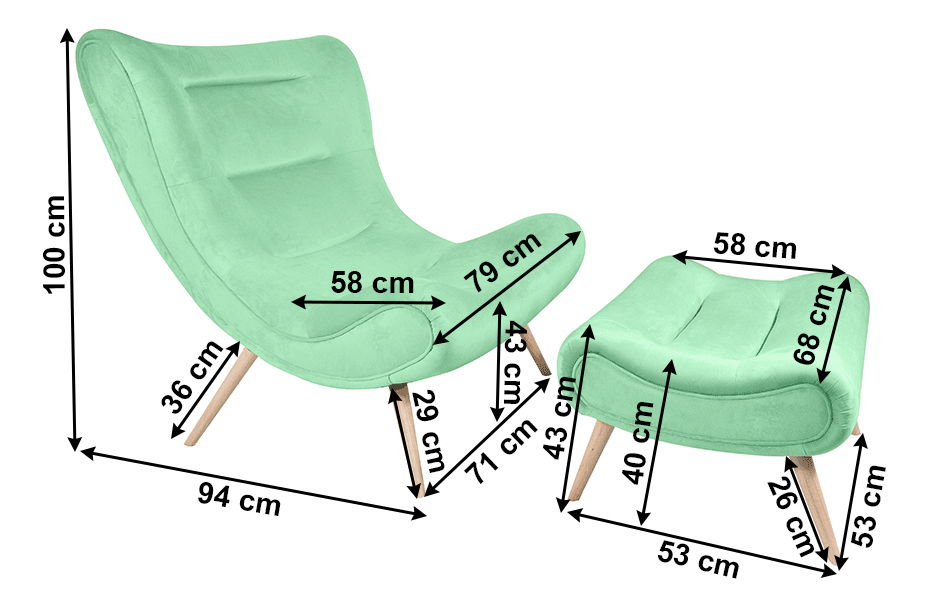 Fotelja Kam ( zelena)