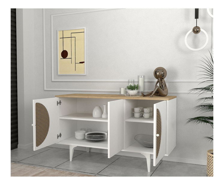 Szekrény Burinda 130 (fehér tölgy)