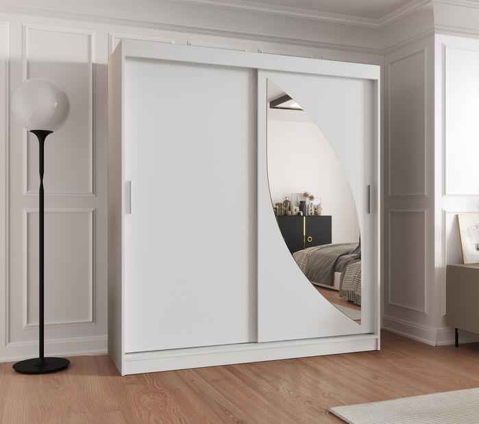 Ruhásszekrény 180 cm Milain (fehér) 