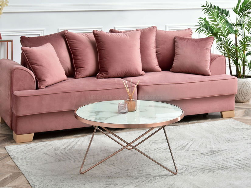 Konferenčný stolík Armin Xl (biely mramor + medená)