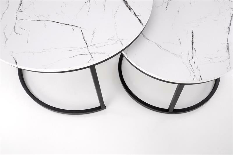 Set 2 buc. măsuțe de cafea Jacarta (alb + negru)