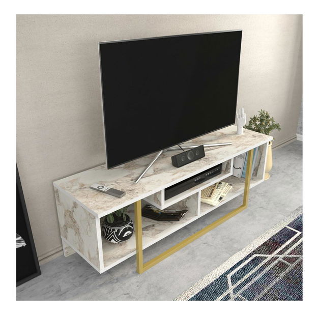 TV stolić/ormarić Aslana 120 (bijela + zlatna)