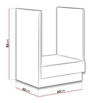 Dulap bucătărie sub cuptor Bronte 60 D GAZ BB (stejar lancelot + alb lucios)
