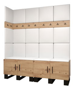 Set mobilier pentru hol Amanda 12 (Stejar artisan + Alb)