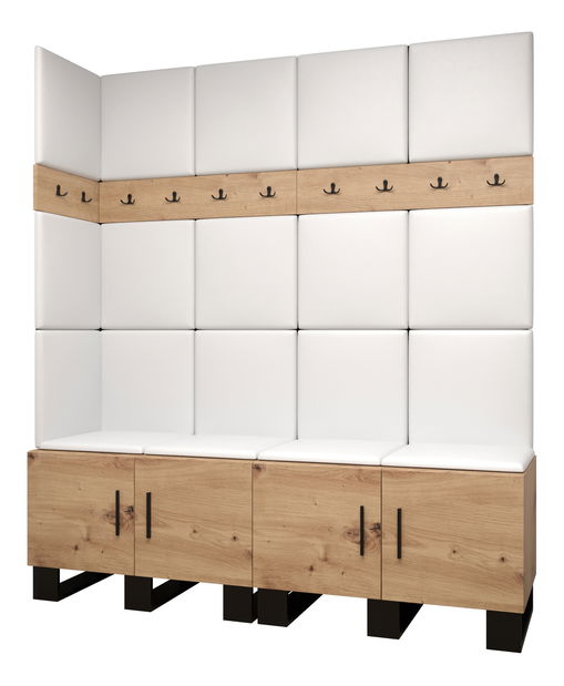 Set mobilier pentru hol Amanda 12 (Stejar artisan + Alb)