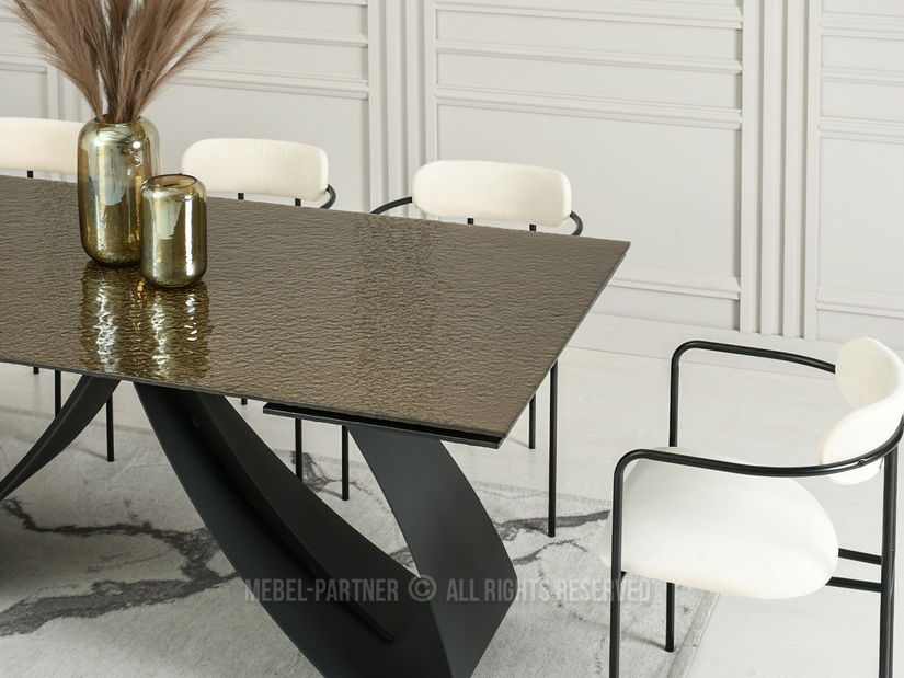 Masă de sufragerie Prego (auriu + negru)