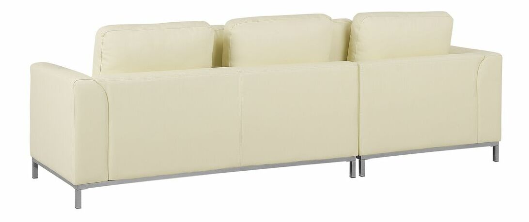 Bőr sarokkanapé Oulu (bézs) (B)