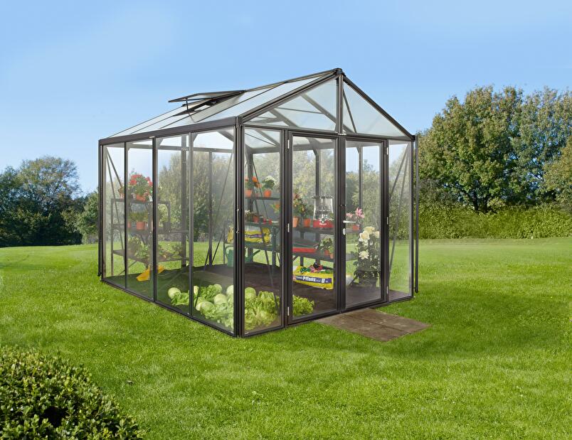 Stil clasic Greenhouse Poseidon 8100 (policarbonat + sticlă securizată + negru)